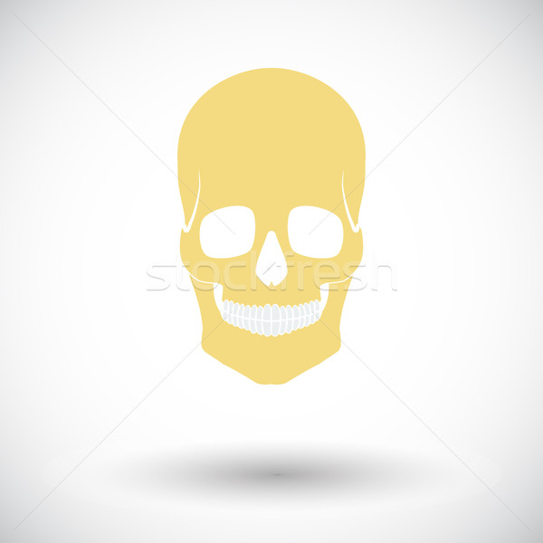 Cráneo icono blanco signo negro color Foto stock © smoki