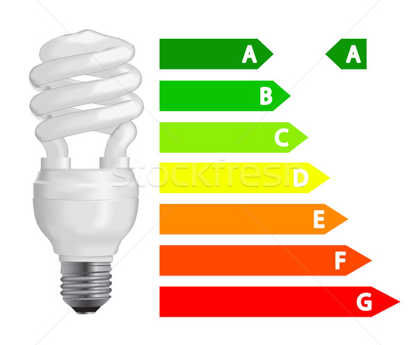 Eficienta energetica bec fluorescent proiect pictura energie Imagine de stoc © smoki