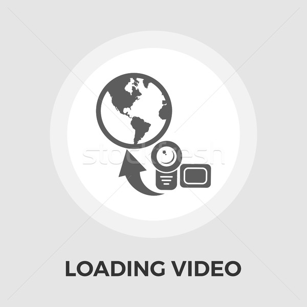 Upload video flat icon Stock photo © smoki