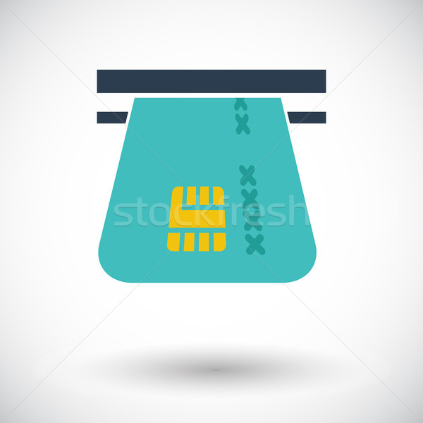 Credit card single flat icon. Stock photo © smoki