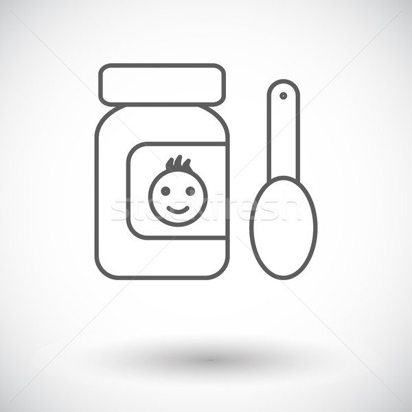 Alimento para bebé icono delgado línea vector web Foto stock © smoki