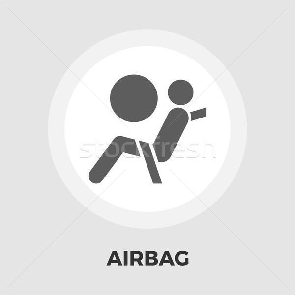 Foto stock: Airbag · ícone · vetor · isolado · branco
