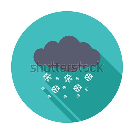 Queda de neve ícone cor natureza assinar azul Foto stock © smoki