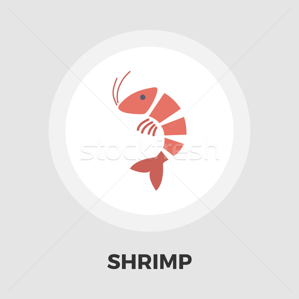 Shrimp icon flat Stock photo © smoki