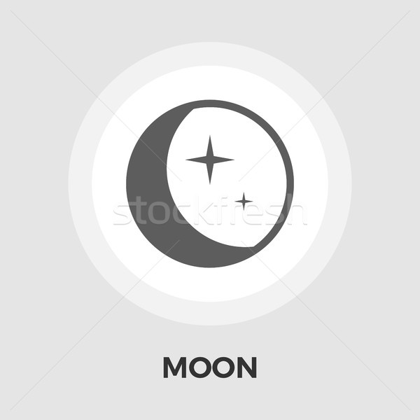 Moon flat icon Stock photo © smoki