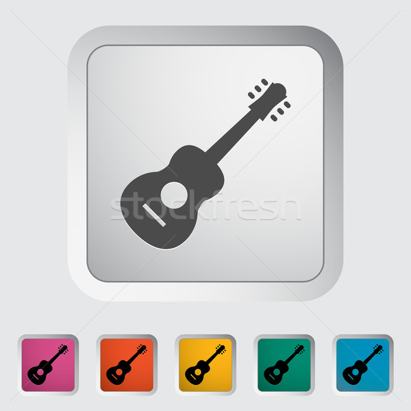 Foto stock: Guitarra · ícone · botão · música · arte · rocha