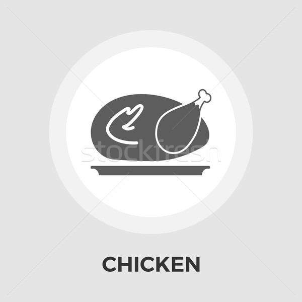 Chiken flat icon Stock photo © smoki