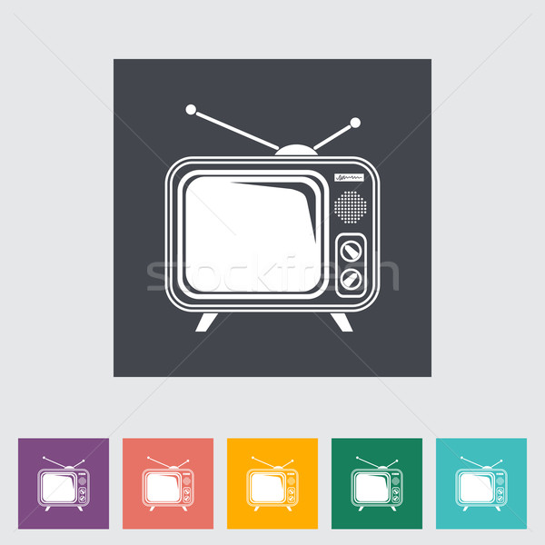 TV single flat icon. Stock photo © smoki