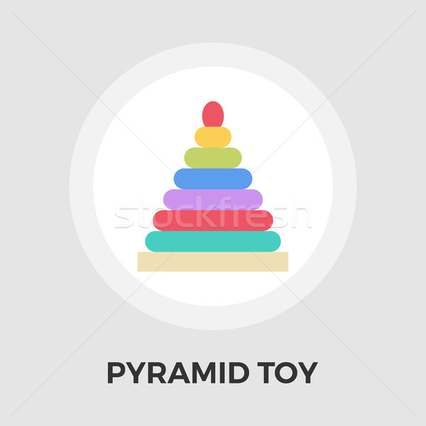 金字塔 玩具 向量 圖標 孤立 白 商業照片 © smoki