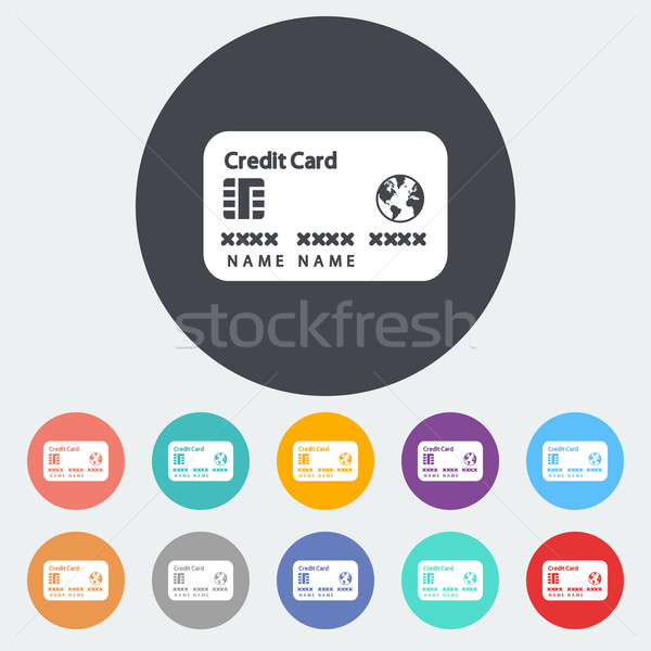 Credit card single flat icon. Stock photo © smoki