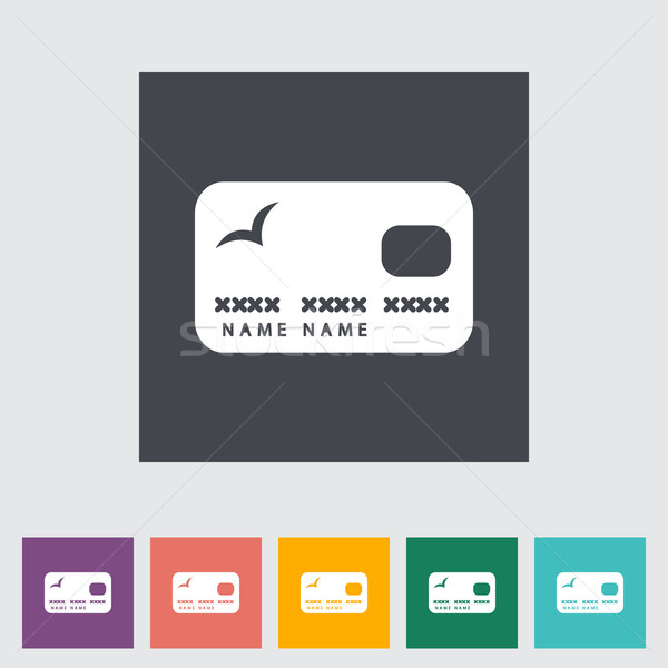 Credit card single flat icon. Stock photo © smoki