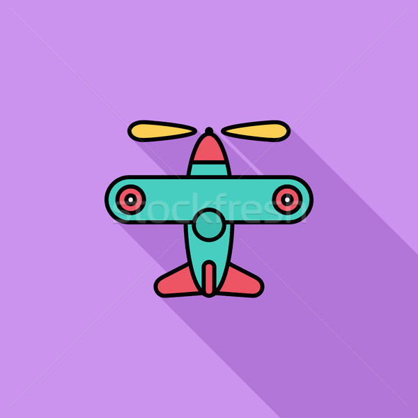 Vliegtuig speelgoed icon vector lang schaduw Stockfoto © smoki