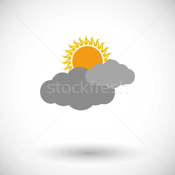 Cloudiness single flat icon. Stock photo © smoki