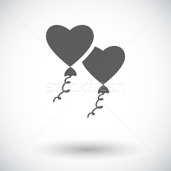 Coeur ballon icône blanche art signe [[stock_photo]] © smoki