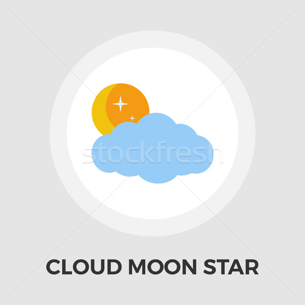 Cloud, moon, star Vector Flat Icon Stock photo © smoki