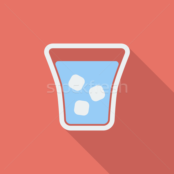 Foto stock: Vidrio · hielo · icono · vector · largo · sombra