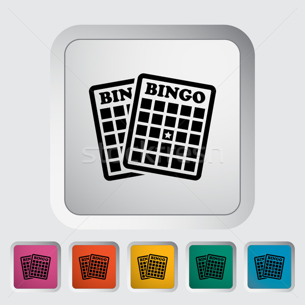 Bingo icon knop kunst leuk zwarte Stockfoto © smoki