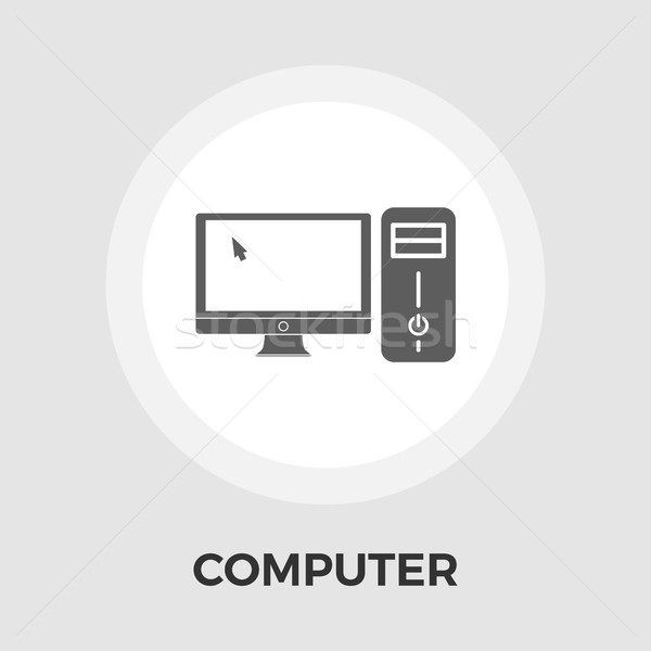 Ordinateur vecteur icône icône de l'ordinateur isolé blanche [[stock_photo]] © smoki
