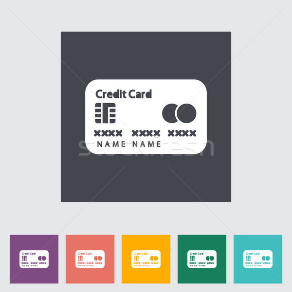 Credit card single flat icon. Stock photo © smoki