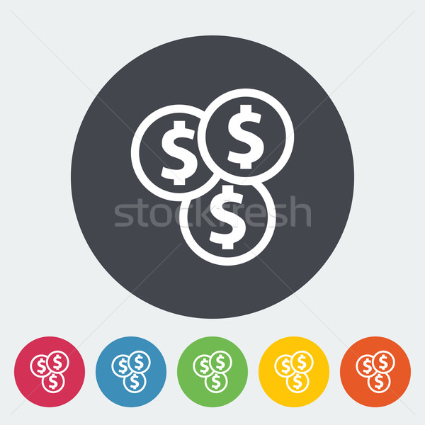 Dolar monety ikona kółko projektu sztuki Zdjęcia stock © smoki