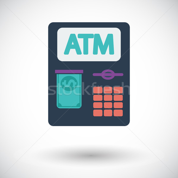 Bankautomata ikon fehér üzlet pénz billentyűzet Stock fotó © smoki