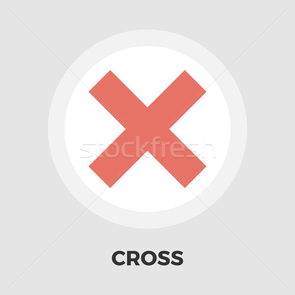 Cross flat icon Stock photo © smoki