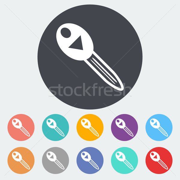 Accensione icona cerchio arte chiave lock Foto d'archivio © smoki