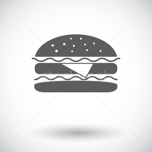 Hamburger ikon fehér művészet ital sajt Stock fotó © smoki