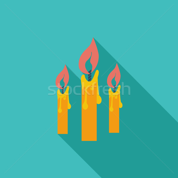 Stock photo: Candles single icon.