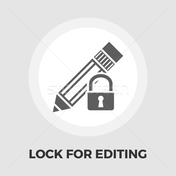 Lock for editing flat icon Stock photo © smoki