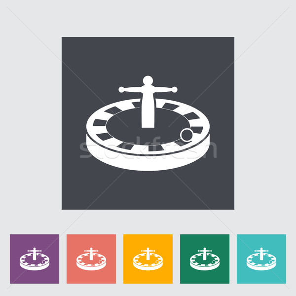 Ruletka ikona przycisk sportu zabawy kasyno Zdjęcia stock © smoki