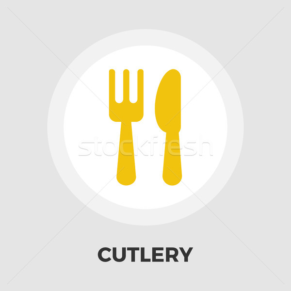 Cutlery flat icon Stock photo © smoki