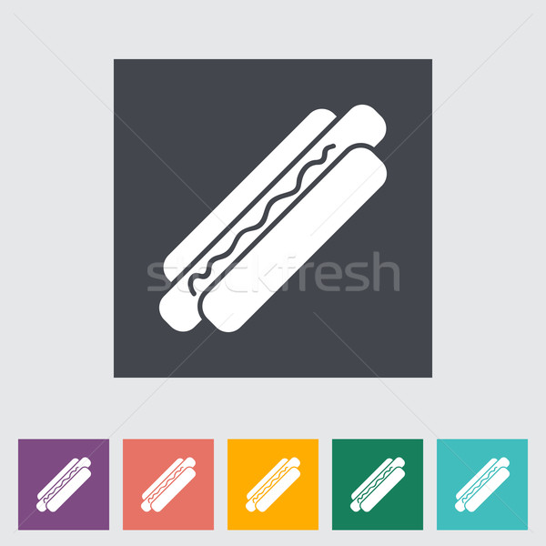 Hot dog voedsel ontwerp teken brood diner Stockfoto © smoki
