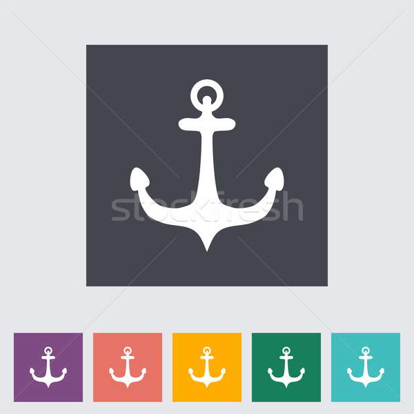 Anchor single flat icon. Stock photo © smoki