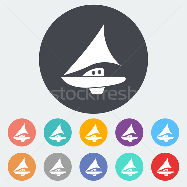 Yacht icône cercle art été signe [[stock_photo]] © smoki
