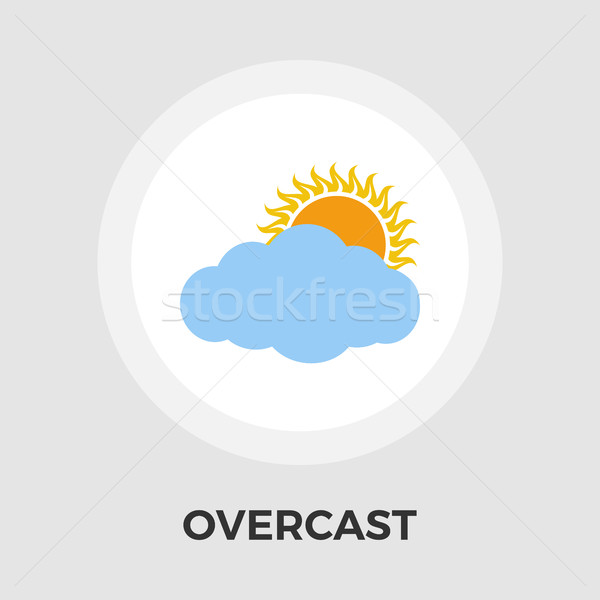 Overcast vector flat icon Stock photo © smoki