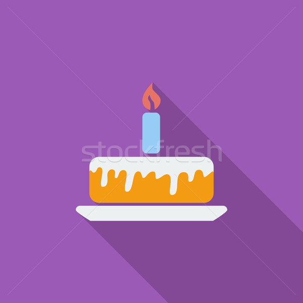 Torta icono vector largo sombra web Foto stock © smoki