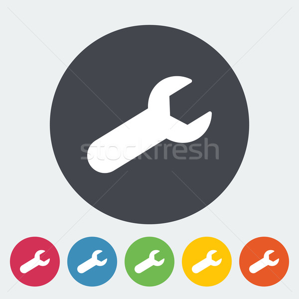 Wrench single flat icon. Stock photo © smoki