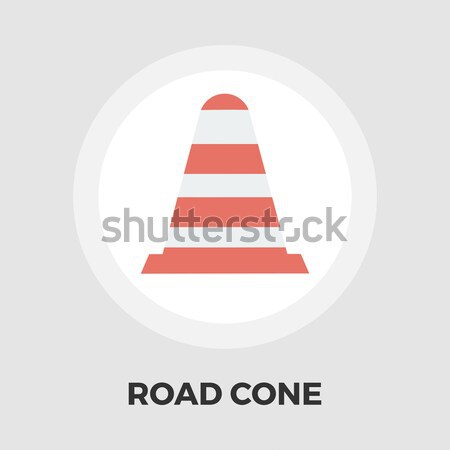 Road Cone icon flat Stock photo © smoki