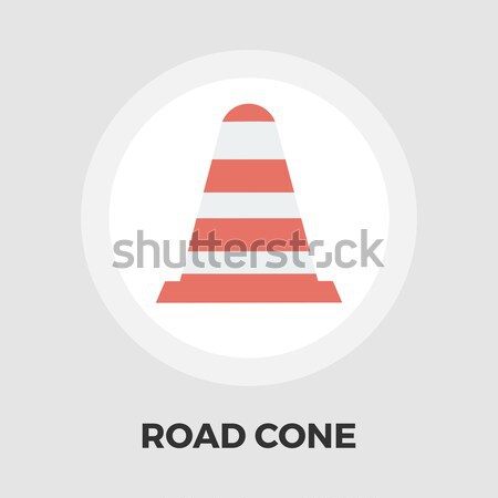 Road Cone icon flat Stock photo © smoki