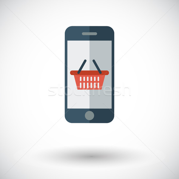 Stock foto: Telefon · Einkaufskorb · Symbol · weiß · Business · Computer