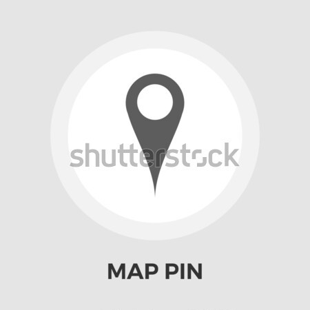 Stock photo: Map pointer single flat icon.
