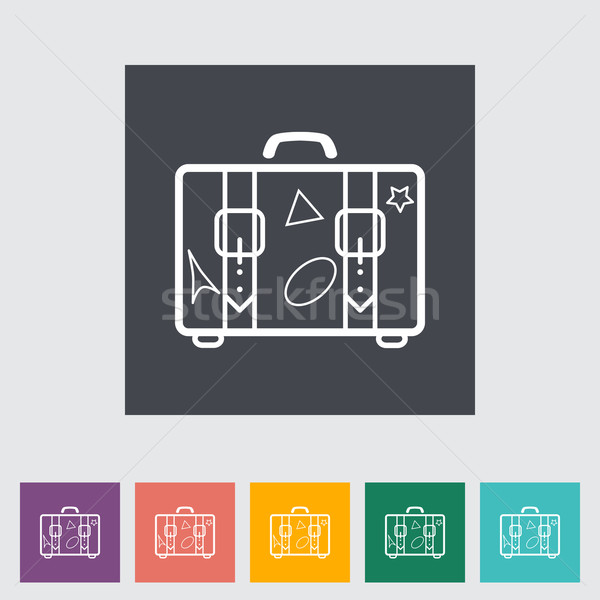 Fa nyár felirat táska klasszikus bőrönd Stock fotó © smoki