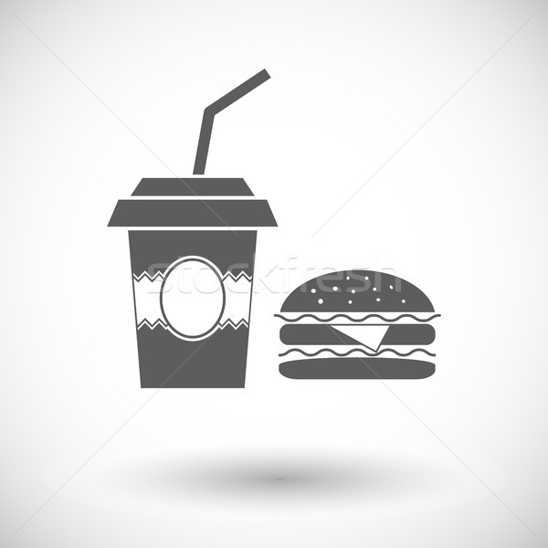 Fast food icon witte ontwerp restaurant drinken Stockfoto © smoki