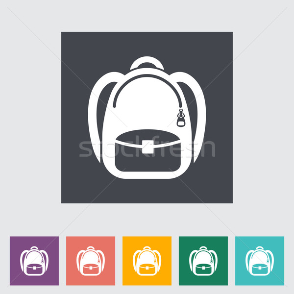 Schoolbag flat icon Stock photo © smoki