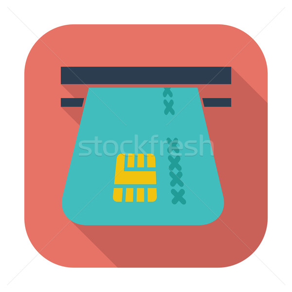 Credit card single flat icon. Stock photo © smoki