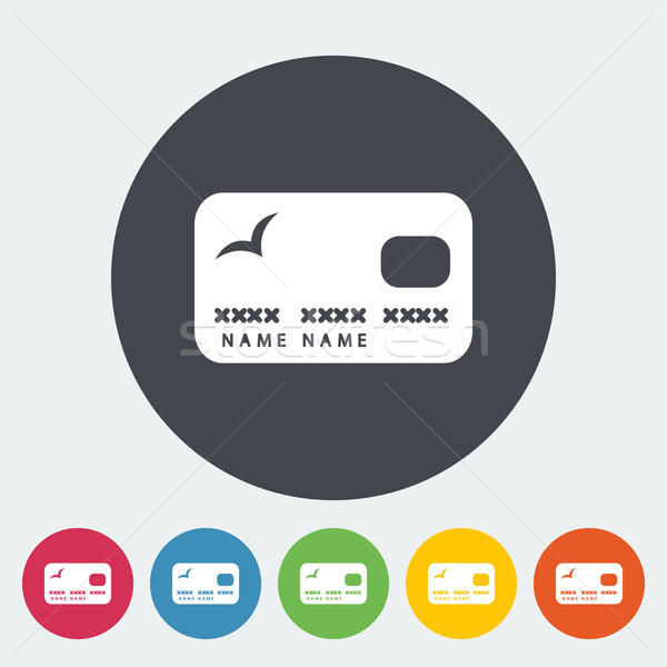 Stock fotó: Hitelkártya · ikon · kör · üzlet · technológia · biztonság