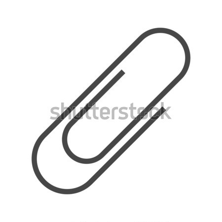 Stock photo: Paper Clip Thin Line Vector Icon