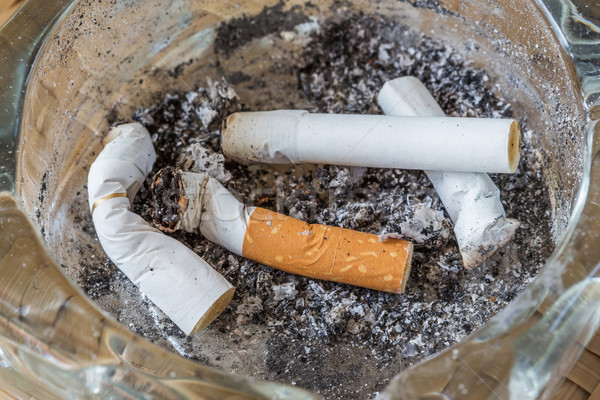 Cigaretta üveg hamu tálca orvosi füst Stock fotó © smuay