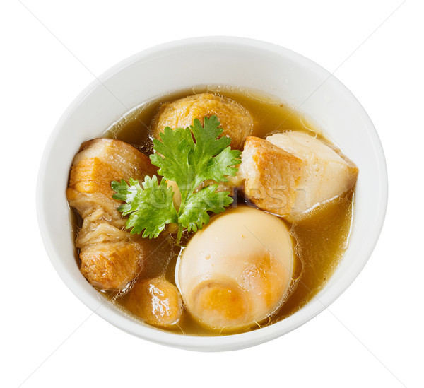 Sweet pot stewed streaky pork and egg with five spices Stock photo © smuay